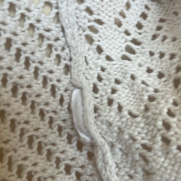 Lucky Brand Cream Crochet Cardigan Size Small - Picture 5 of 6